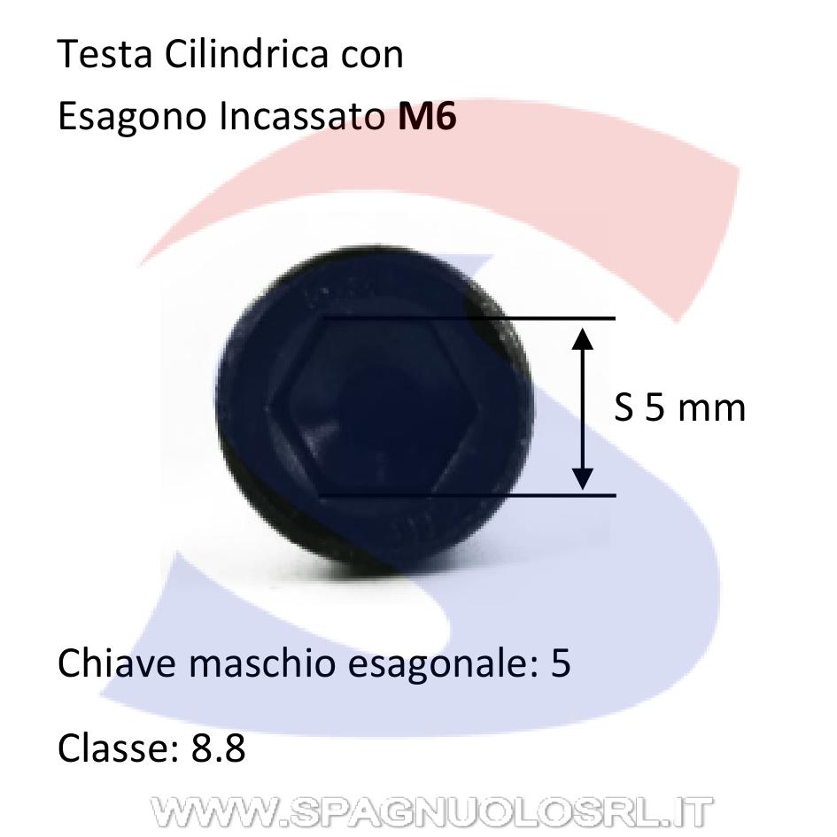 Vite TCEI 8.8 Totalmente Filettata Brunita 6X25 mm - VITI VITTCEIM06X25