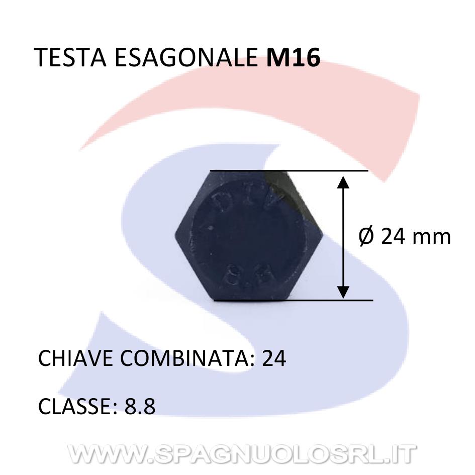 Vite TE 8.8 Totalmente Filettata Brunita 16X1,5X50 mm - VITI VITTEMBM16X50