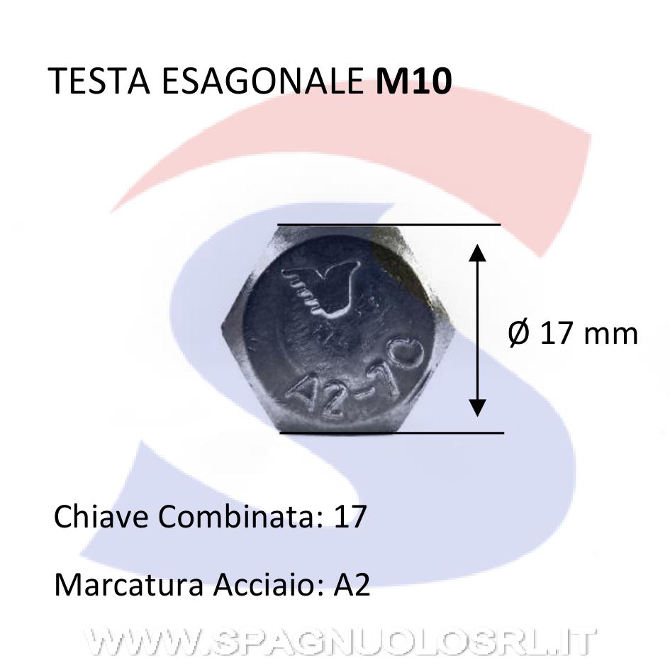 Vite TE Inox Parzialmente Filettata 10X60 mm - VITI VITTEM10X60IN
