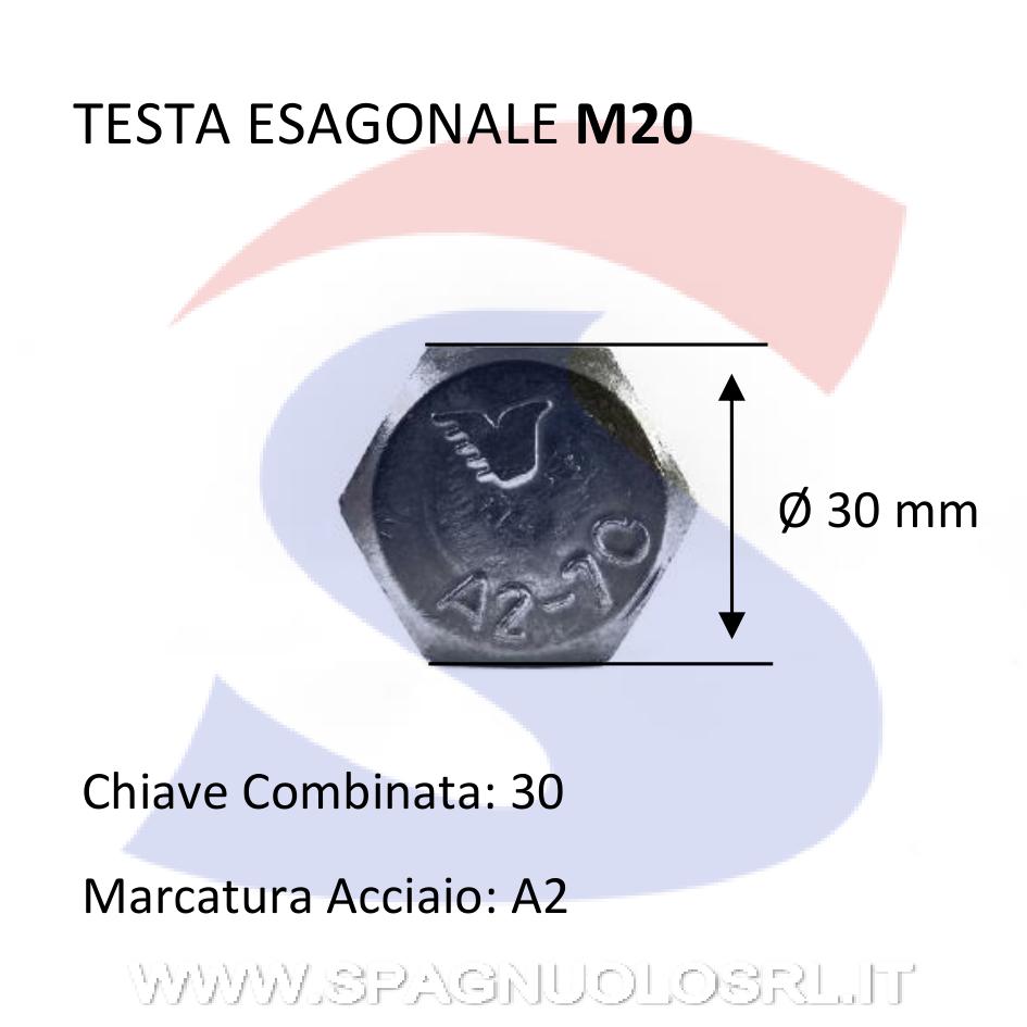 Vite TE Inox Parzialmente Filettata 20X140 mm - VITI VITTEM20X140IN