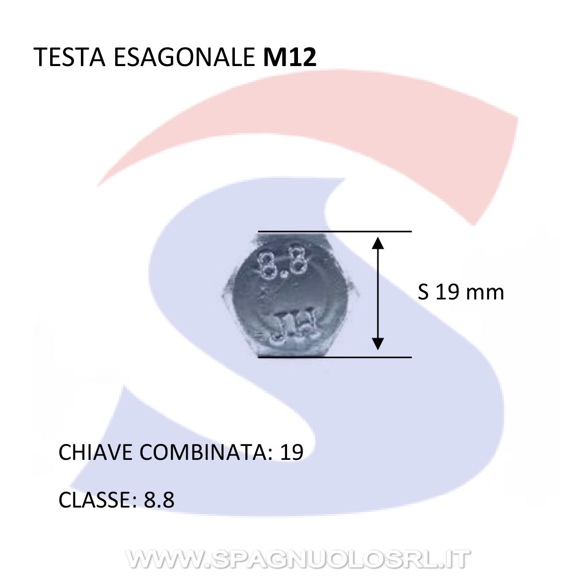 Vite TE 8.8 Totalmente Filettata Zincata 12X30 mm - VITI VITTEZNM12X30