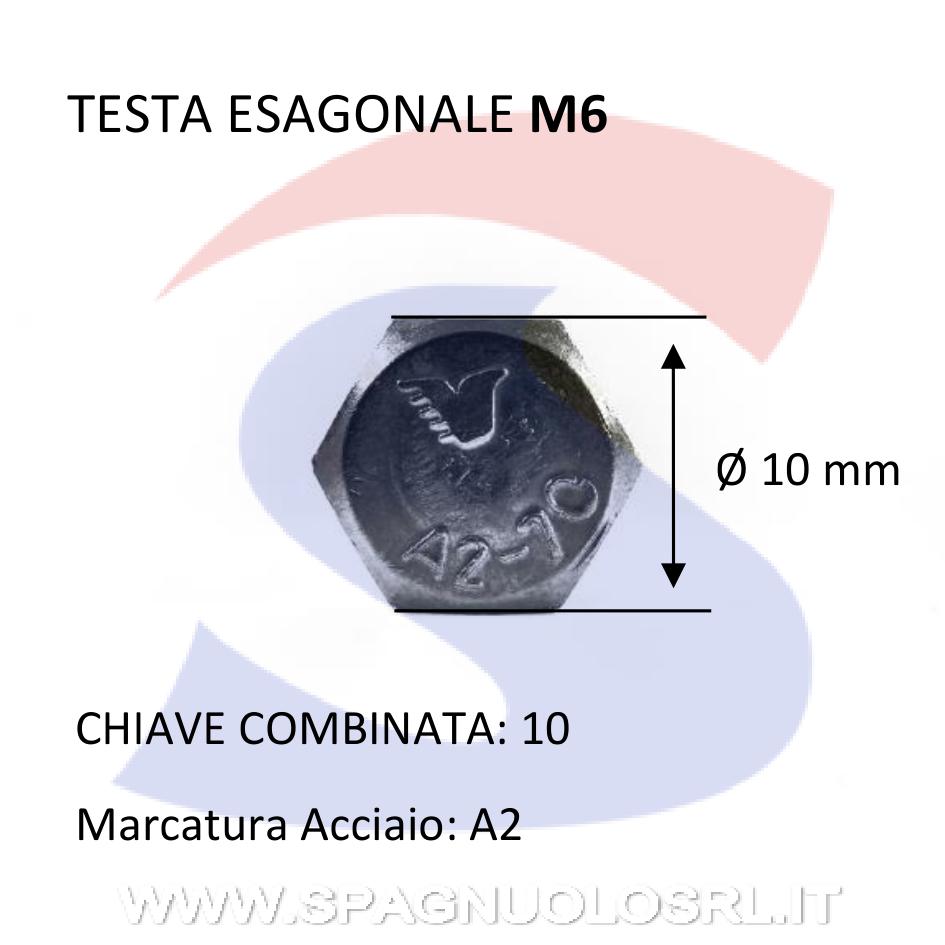 Vite TE Inox Totalmente Filettata 6X40 mm - VITI VITTEM06X40IN