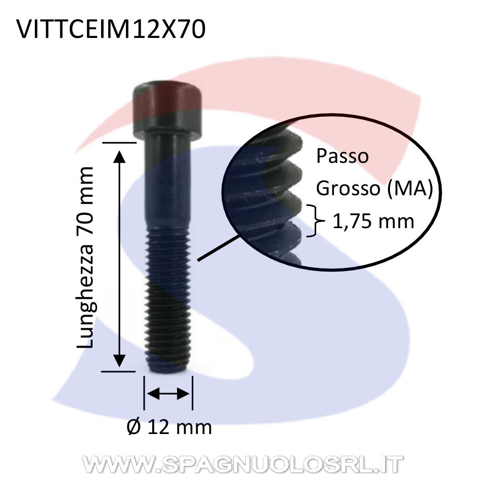 Vite TCEI 8.8 Parzialmente Filettata Brunita 12X70 mm - VITI VITTCEIM12X70