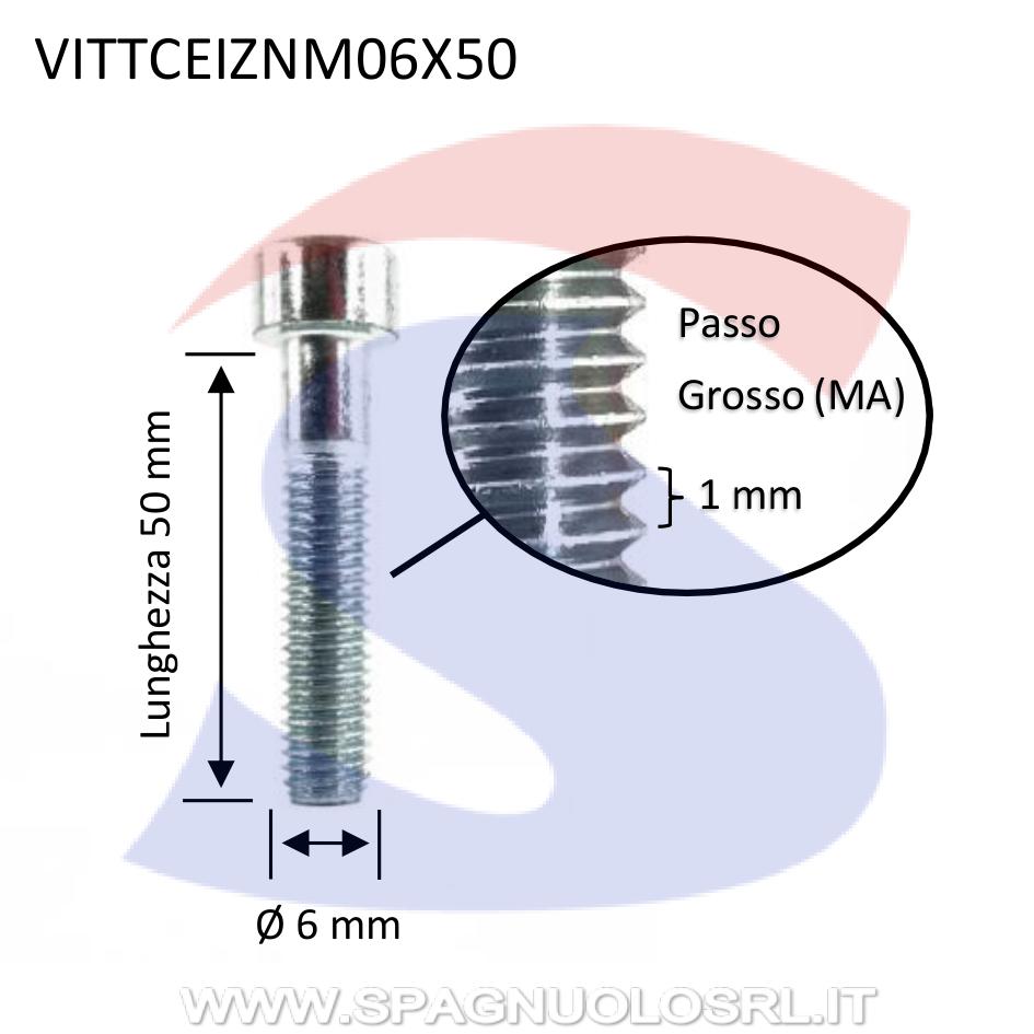 Vite TCEI 8.8 Parzialmente Filettata Zincata 6X50 mm - VITI VITTCEIZNM06X50