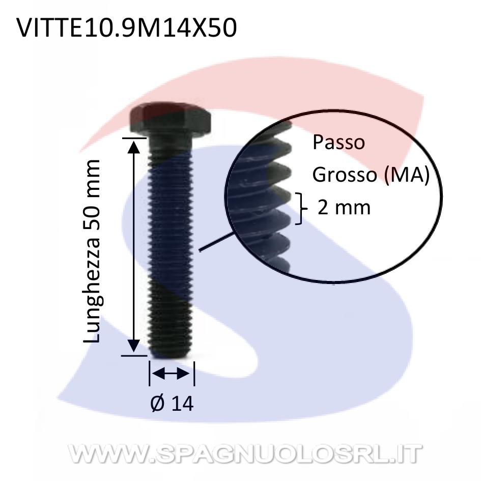 Vite TE 10.9 Totalmente Filettata Brunita 14X50 mm - VITI VITTE10.9M14X50