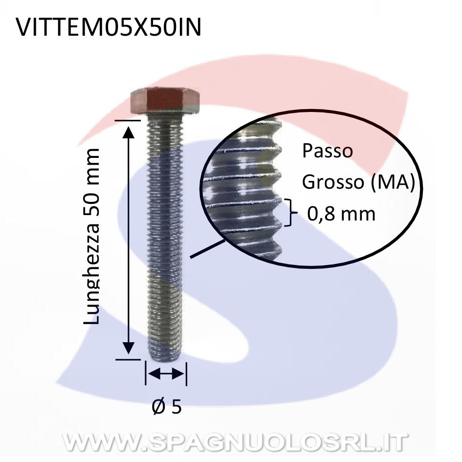 Vite TE Inox Totalmente Filettata 5X50 mm - VITI VITTEM05X50IN