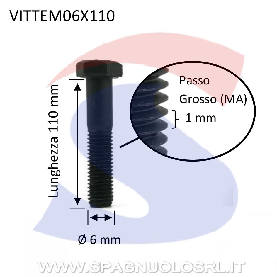 Vite TE 8.8 Parzialmente Filettata Brunita 6x110 mm - VITI VITTEM06X110