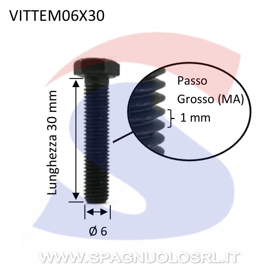 Vite TE 8.8 Totalmente Filettata Brunita 6x30 mm - VITI VITTEM06X30