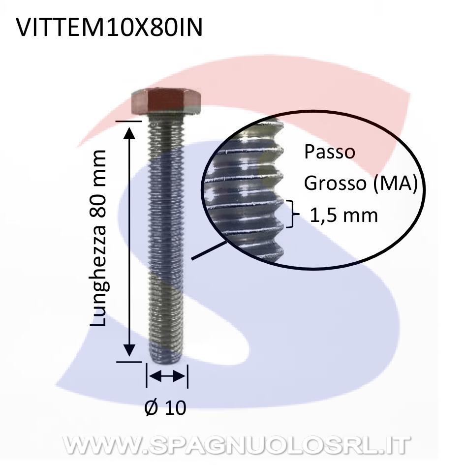 Vite TE Inox Totalmente Filettata 10X80 mm - VITI VITTEM10X80IN
