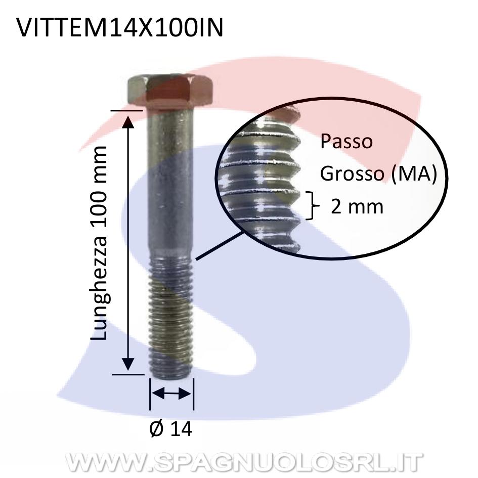 Vite TE Inox Parzialmente Filettata 14X100 mm - VITI VITTEM14X100IN