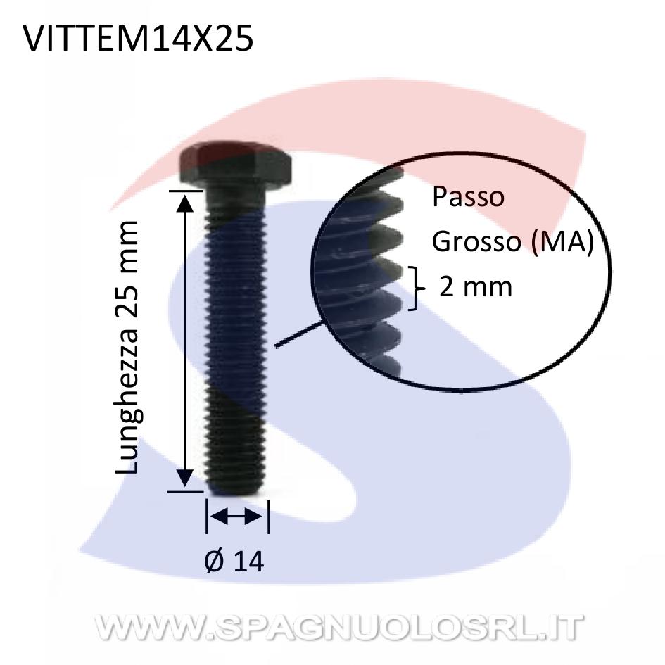 Vite TE 8.8 Totalmente Filettata Brunita 14x25 mm - VITI VITTEM14X25
