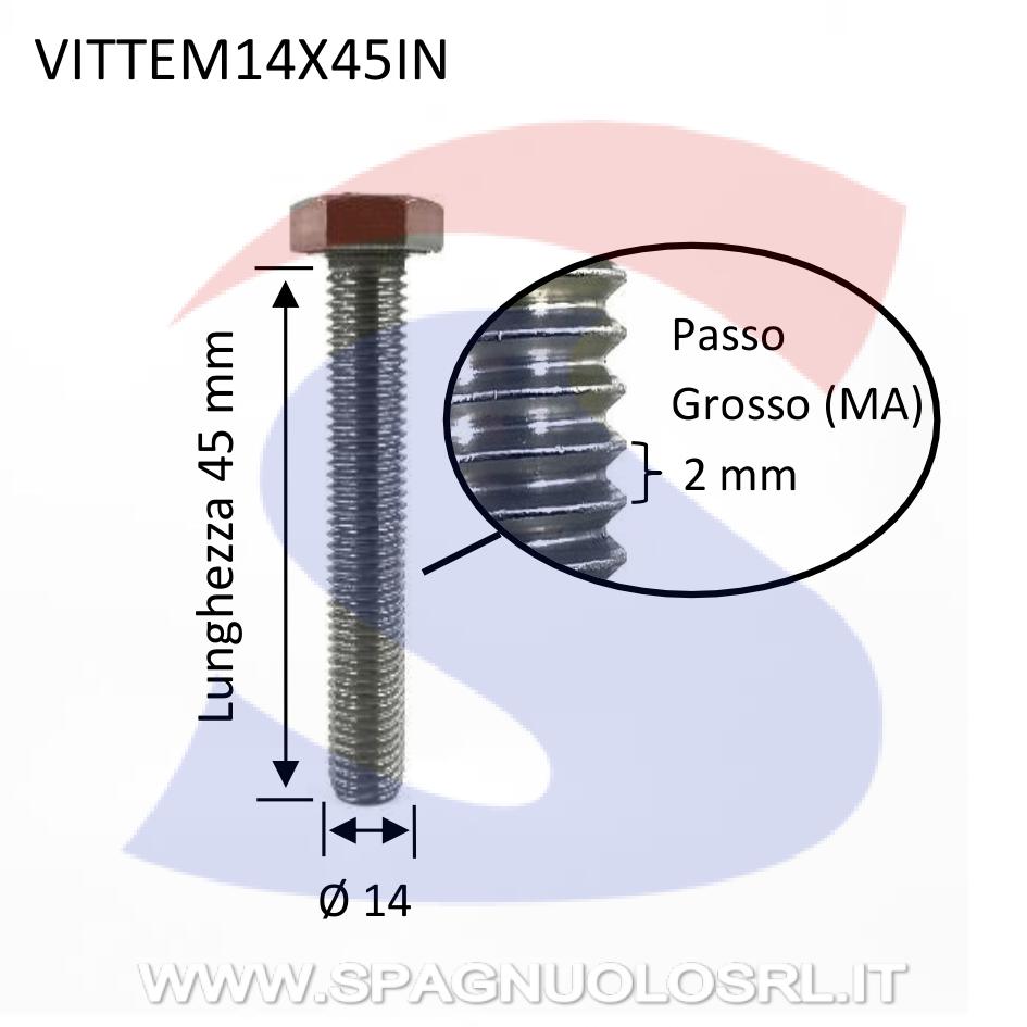 Vite TE Inox Totalmente Filettata 14X45 mm - VITI VITTEM14X45IN