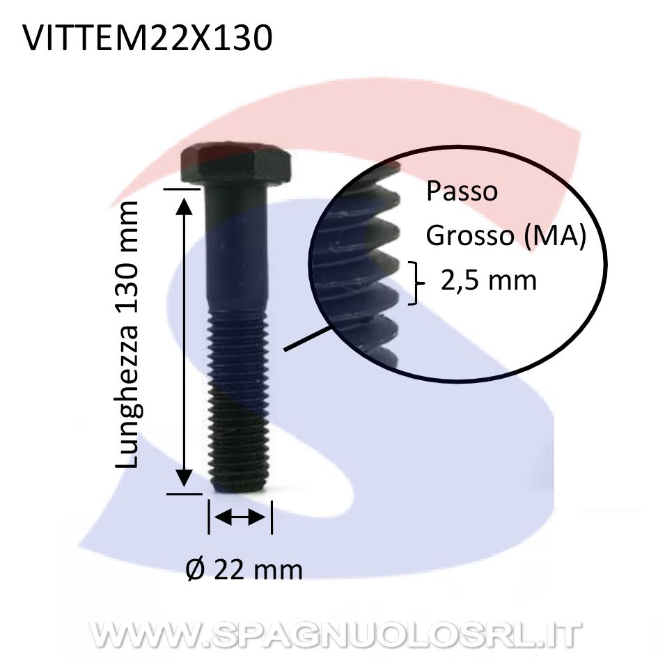 Vite TE 8.8 Parzialmente Filettata Brunita 22x130 mm - VITI VITTEM22X130
