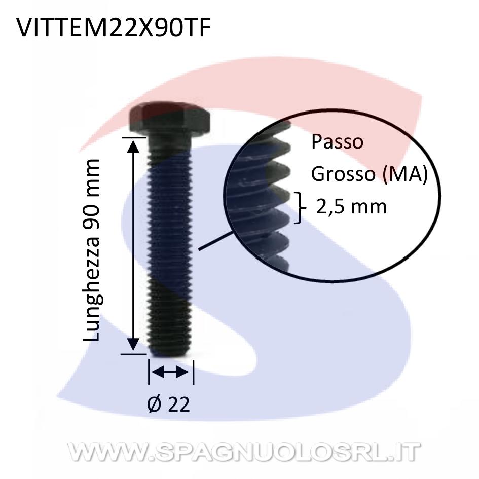 Vite TE 8.8 Totalmente Filettata Brunita 22X90 mm - VITI VITTEM22X90TF