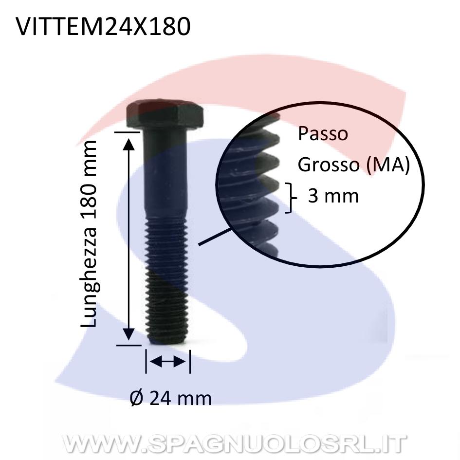 Vite TE 8.8 Parzialmente Filettata Brunita 24x180 mm - VITI VITTEM24X180