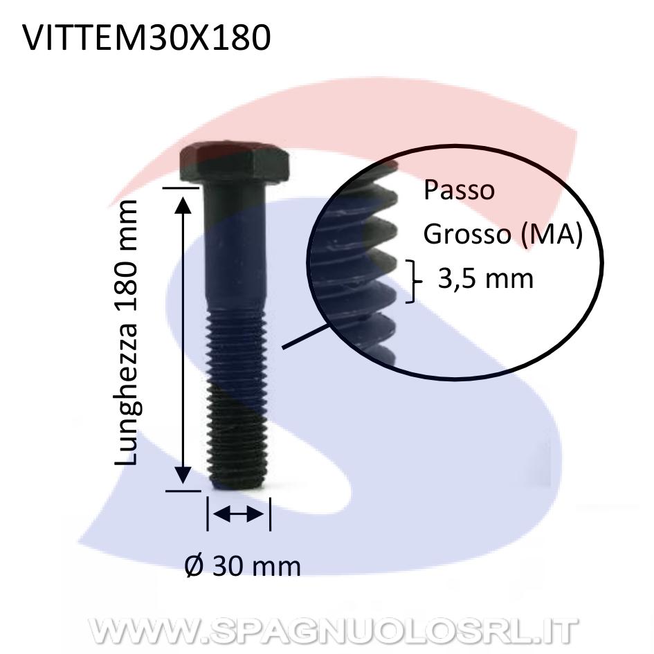 Vite TE 8.8 Parzialmente Filettata Brunita 30x180 mm - VITI VITTEM30X180