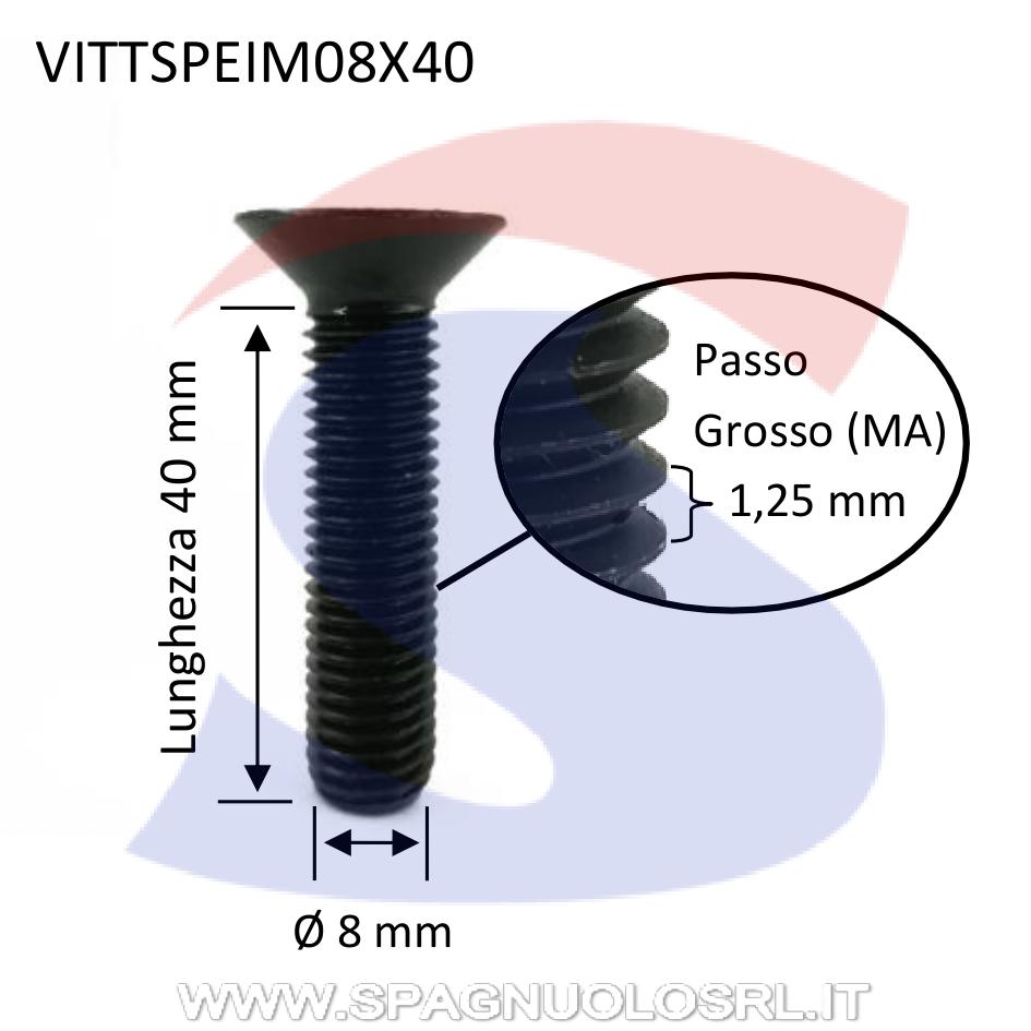 Vite TSPEI 10.9 Totalmente Filettata Brunita 8X40 mm - VITI VITTSPEIM08X40