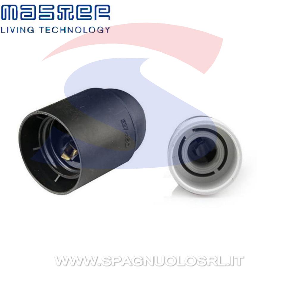 Portalampada attacco E27 Liscio Nero. - MASTER 00503