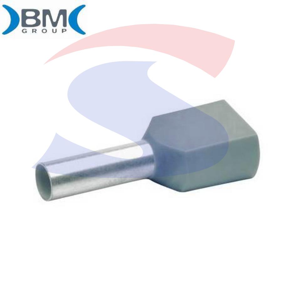 Puntalino a bussola preisolato Grigio per 2 cavi da 4 mm² - BMM 00560