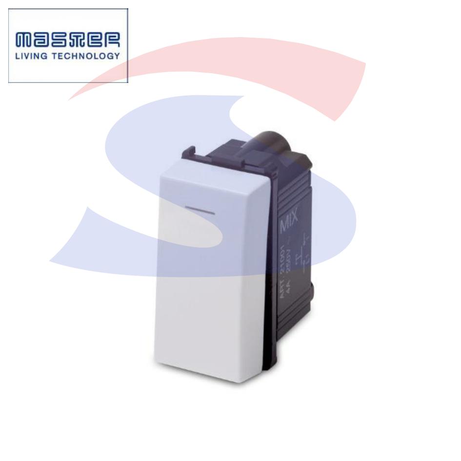Pulsante silenzioso serie "MIX" 1P NA 16A 250V, Bianco - MASTER 21001