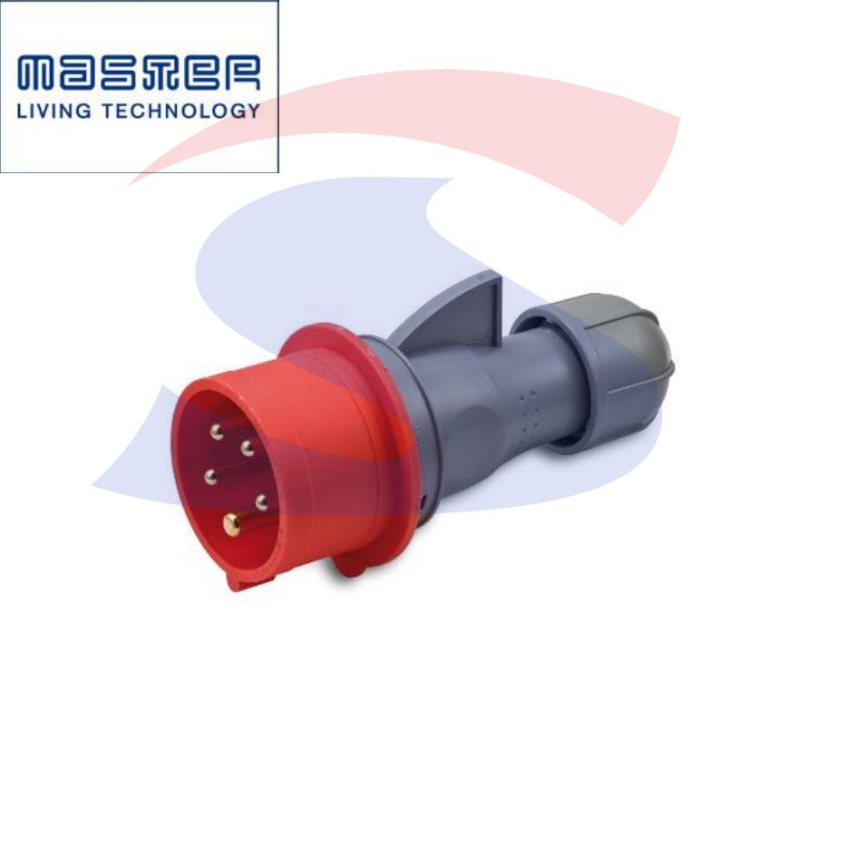 Spina industriale mobile diritta 3P+N+T 16A 240-415 V, Rosso - MASTER 24SP3002