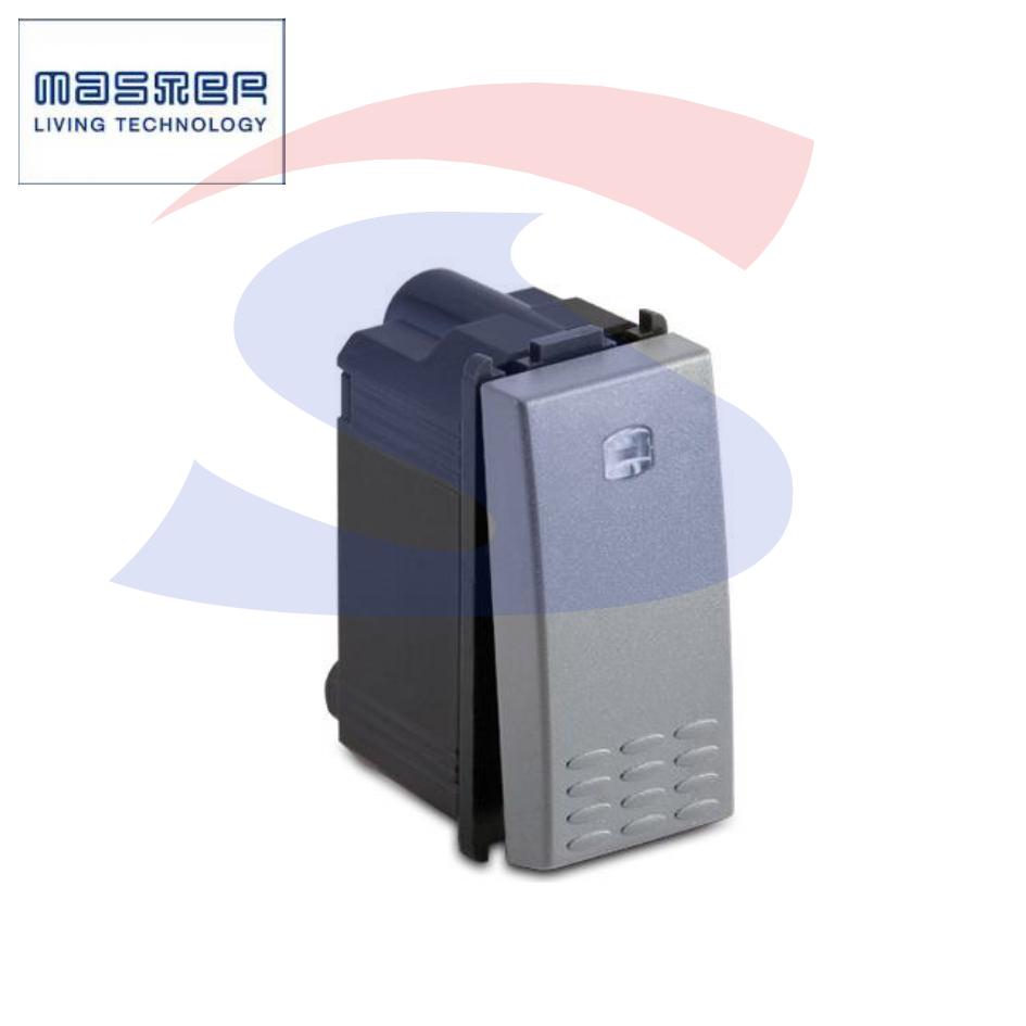 Pulsante silenzioso serie "STEEL" 1P NA 10A 250V, Grigio - MASTER 33001