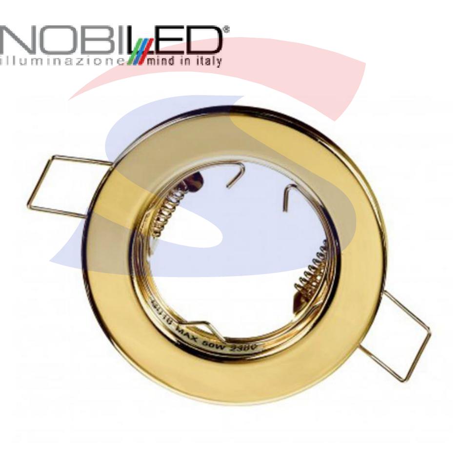 Portafaretto GU10 Fisso Rotondo da Incasso in metallo - NOBILE 4111/H/GD