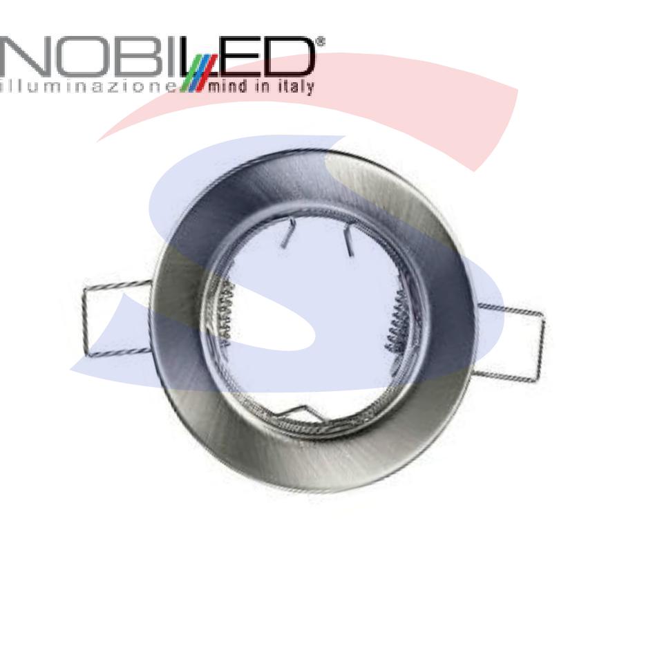 Portafaretto GU10 Fisso Rotondo da Incasso in metallo - NOBILE 4111/H/NS