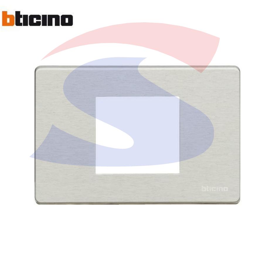 Placca 2 posti colore Alluminio naturale serie Magic - BTICINO 503/23A/AL