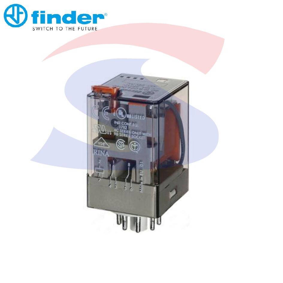Relè serie 60 ad innesto su zoccolo 2 contatti, 10 A - FINDER 601291100000