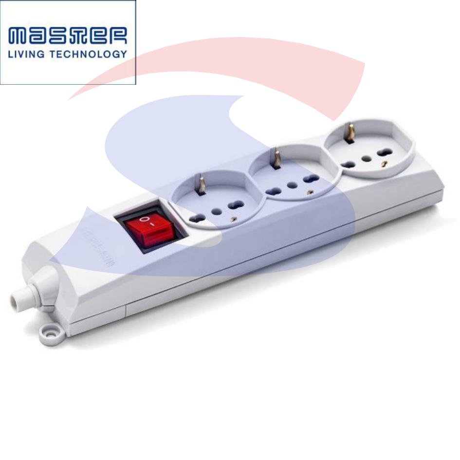 Multipresa 3 uscite Schuko e bivalenti senza cavo - MASTER 73390