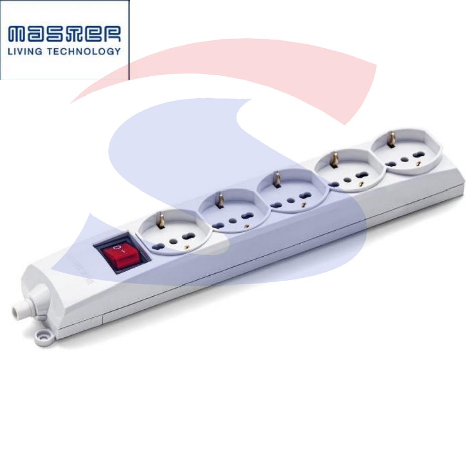 Multipresa 5 uscite Schuko e bivalenti, senza cavo - MASTER 73590