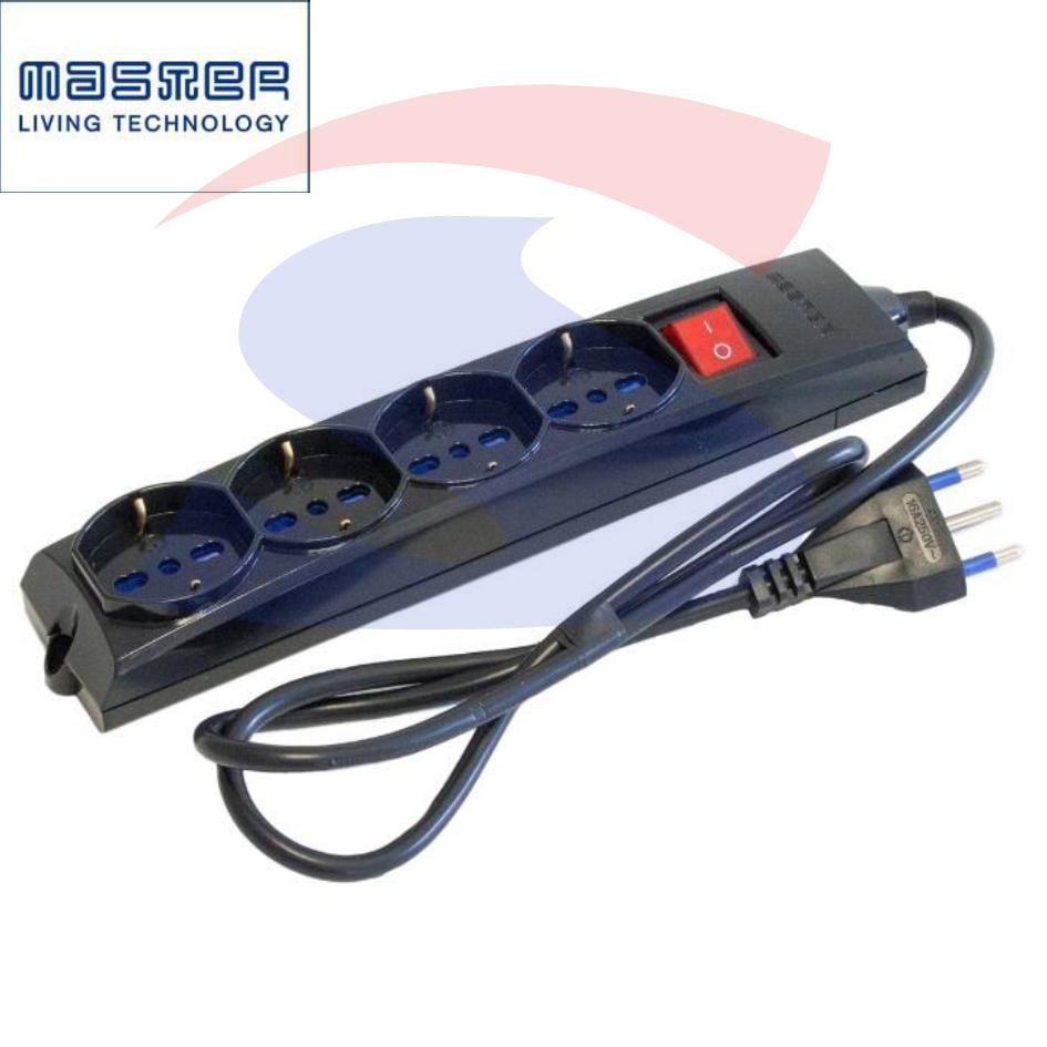 Multipresa rettangolare 4 uscite Schuko e bivalenti - MASTER 74490