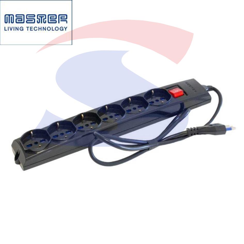 Multipresa rettangolare 6 uscite Schuko e bivalenti - MASTER 74690