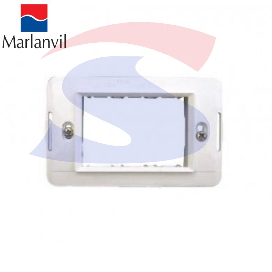 Supporto Marlanvil 3 moduli con viti serie "Onda", Bianco - MARLANVIL 7723.B