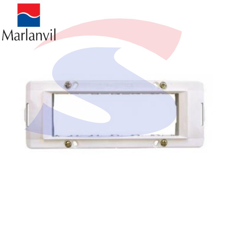 Supporto Marlanvil 6 moduli con viti serie "Onda", Bianco - MARLANVIL 7726.B
