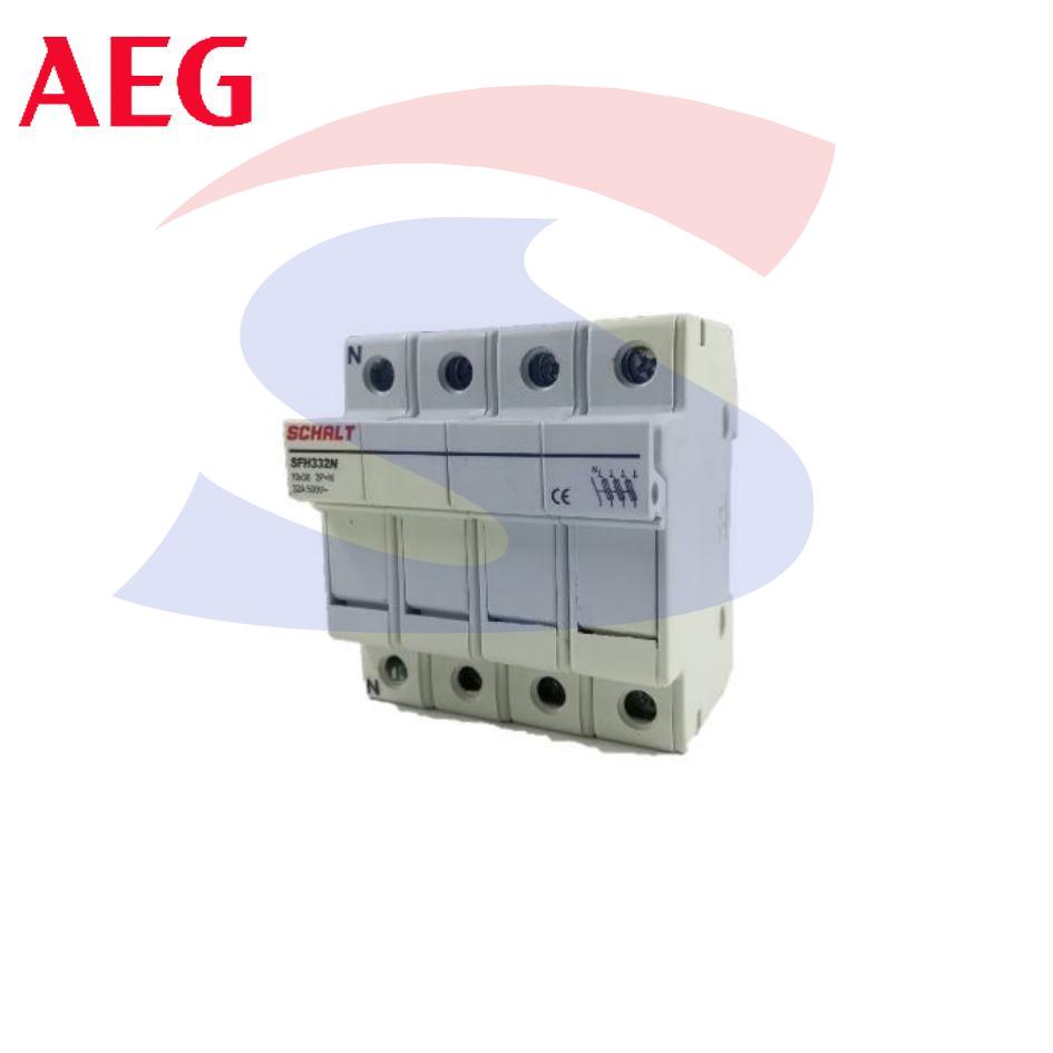 Portafusibile sezionabile 3P+N 32 A 500V, 4 moduli - AEG SFH332N
