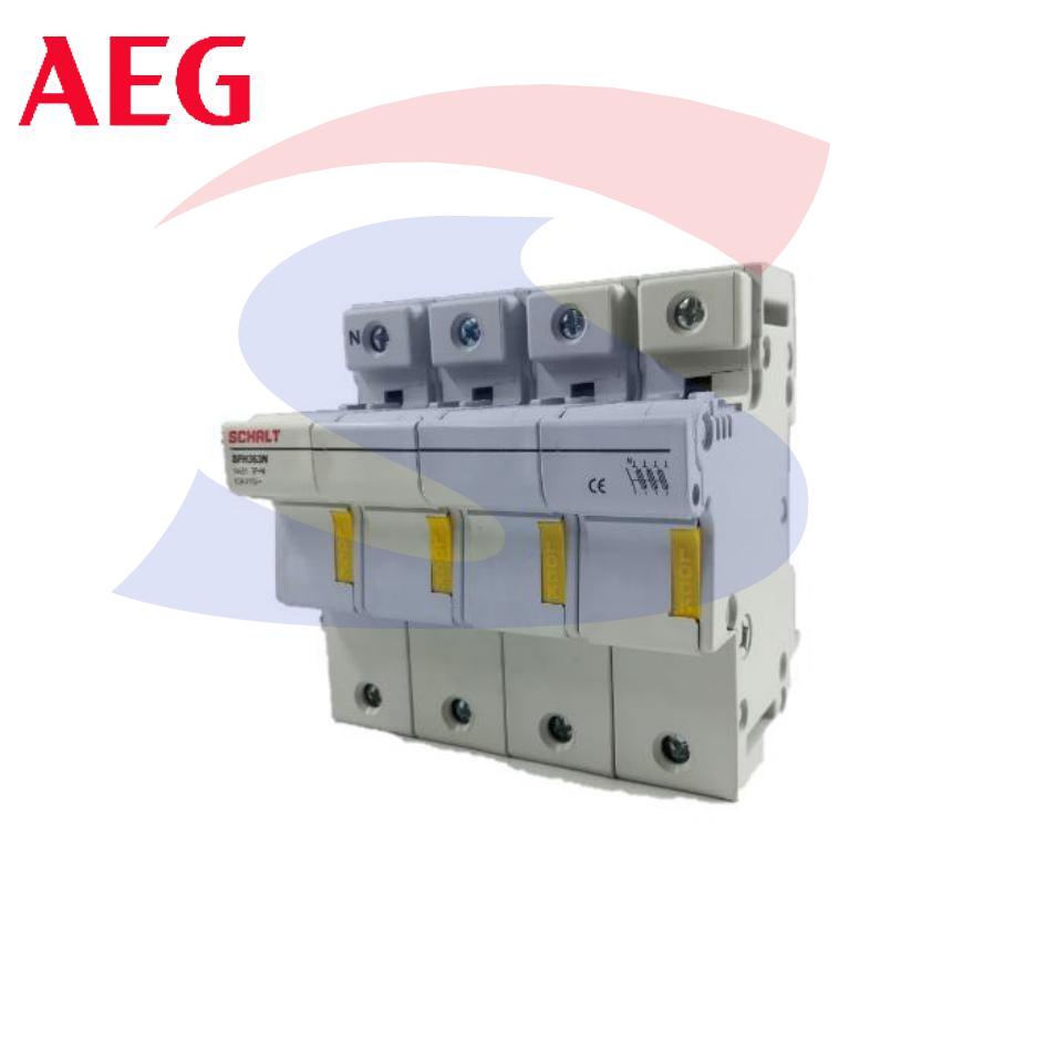 Portafusibile sezionabile 3P+N 63 A 415V, 6 moduli - AEG SFH363N