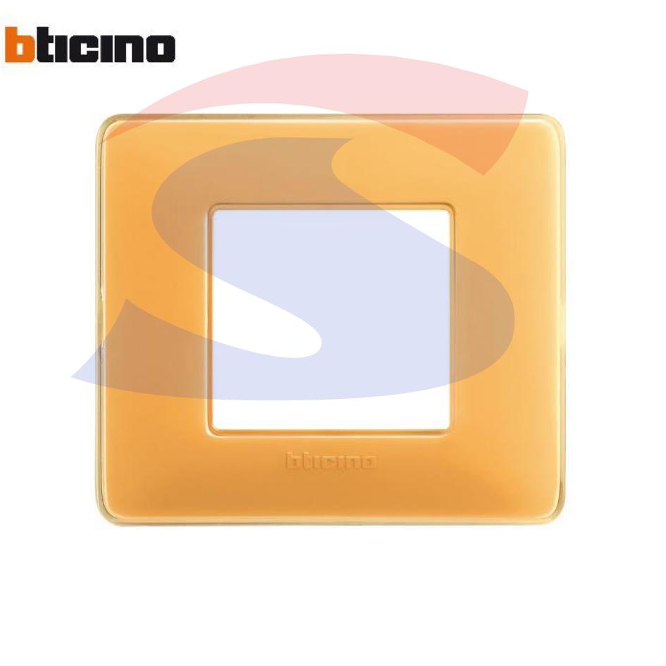 Placca quadrata 2 posti colore Ambra serie Matix - BTICINO AM4802CAB