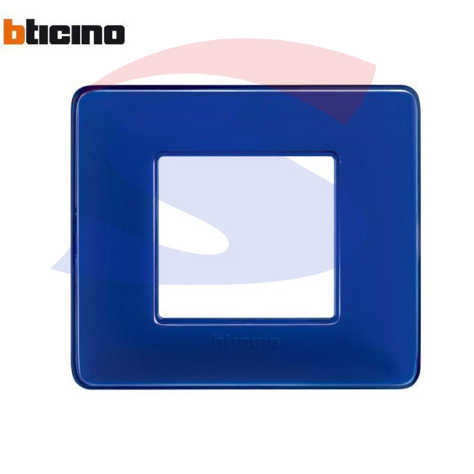 Placca quadrata 2 posti colore Cobalto serie Matix - BTICINO AM4802CBU