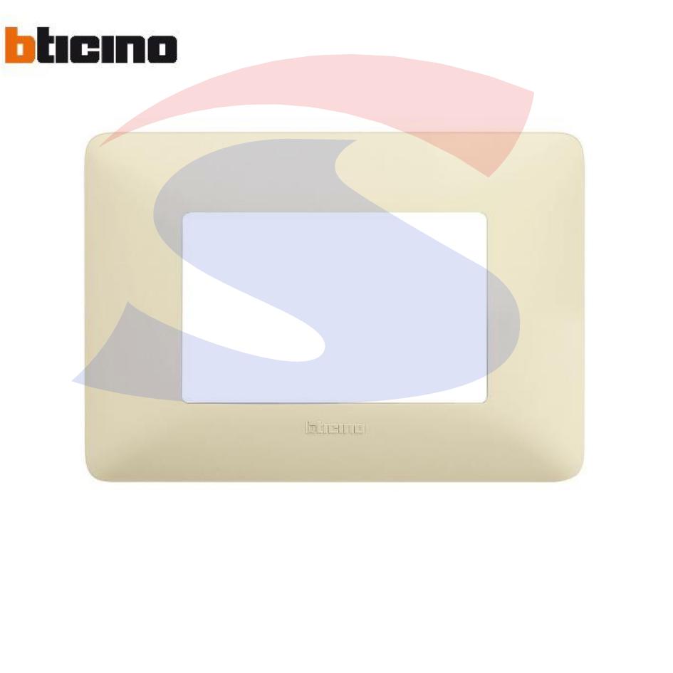 Placca rettangolare 3 posti colore Avorio serie Matix - BTICINO AM4803BAV