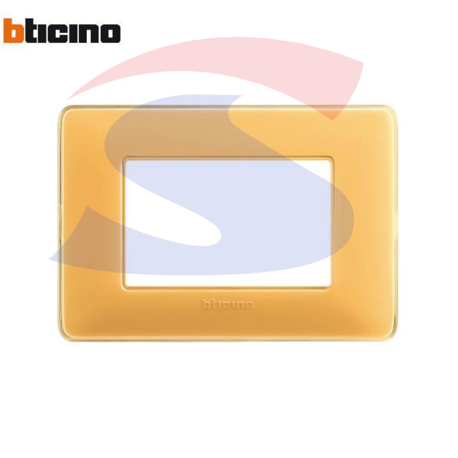Placca rettangolare 3 posti colore Ambra serie Matix - BTICINO AM4803CAB