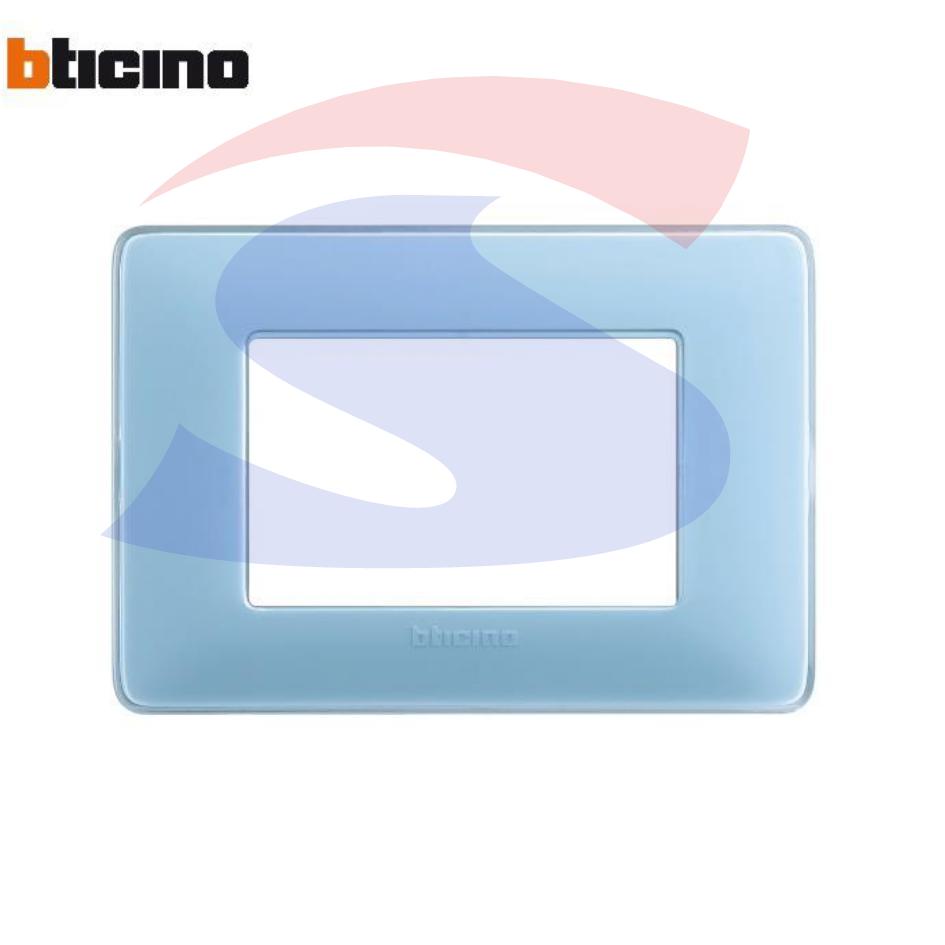 Placca rettangolare 3 posti colore Turchese serie Matix - BTICINO AM4803CAR