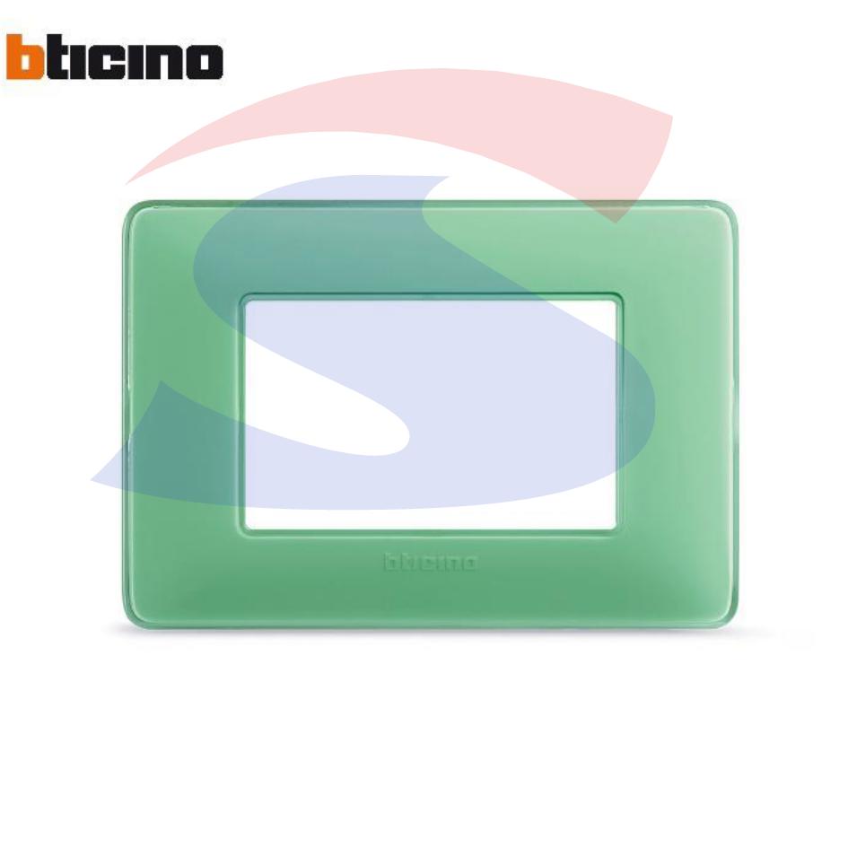 Placca rettangolare 3 posti colore Tè verde serie Matix - BTICINO AM4803CVC