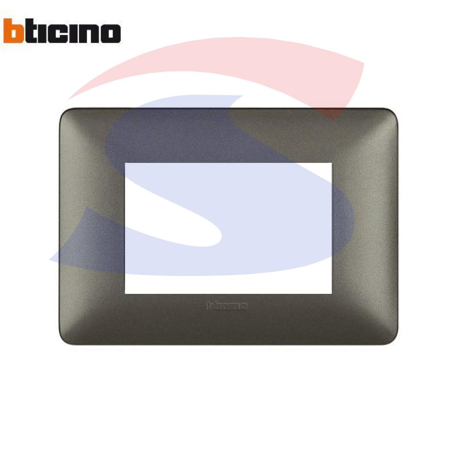 Placca rettangolare 3 posti colore Iron serie Matix - BTICINO AM4803MIR