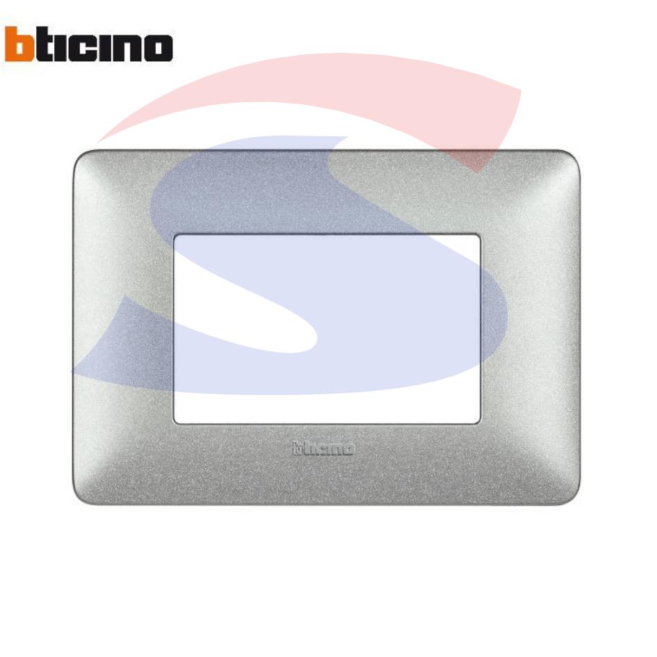 Placca rettangolare 3 posti colore Bianco calce serie Matix - BTICINO AM4803TBC