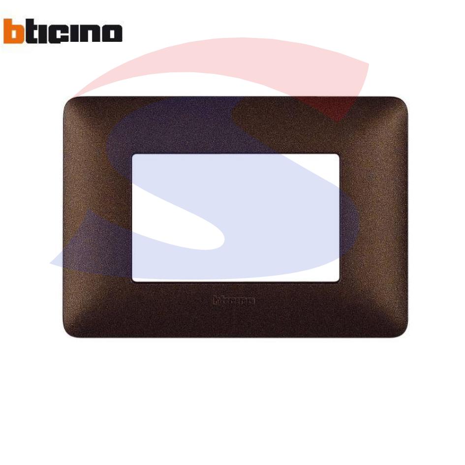 Placca rettangolare 3 posti colore Marrone caffè serie Matix - BTICINO AM4803TGG