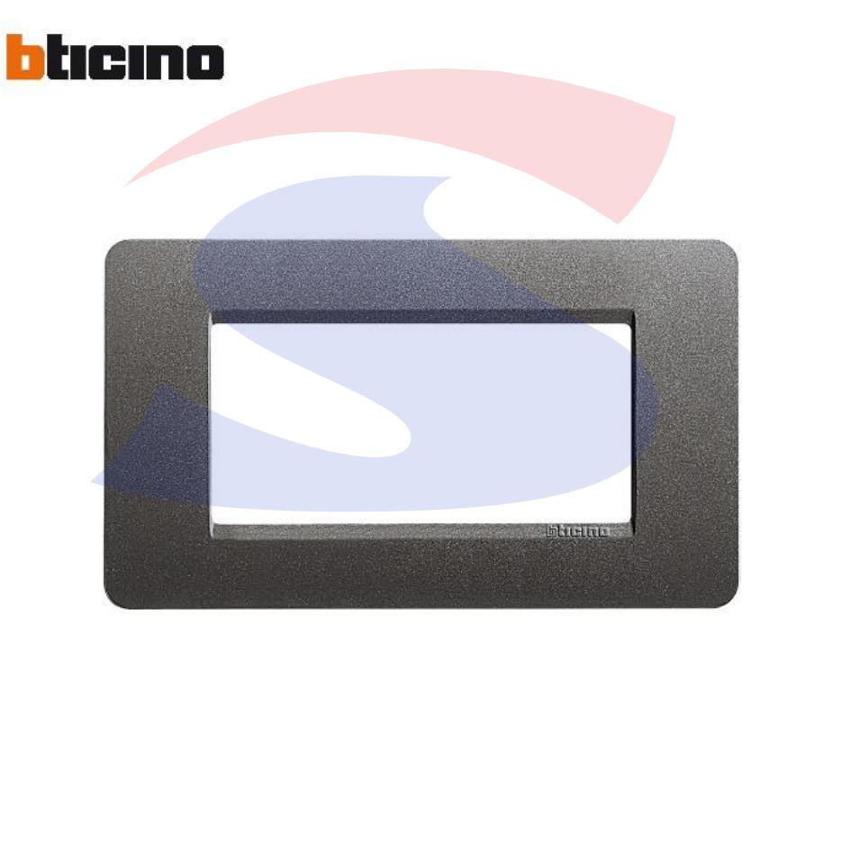 Placca rettangolare 4 posti colore Iron serie Matix - BTICINO AM4804IR