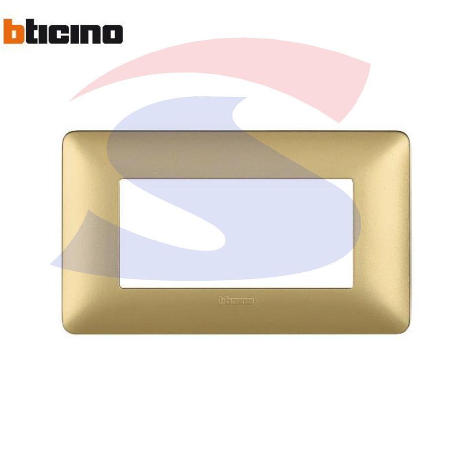 Placca rettangolare 4 posti colore Gold serie Matix - BTICINO AM4804MGL