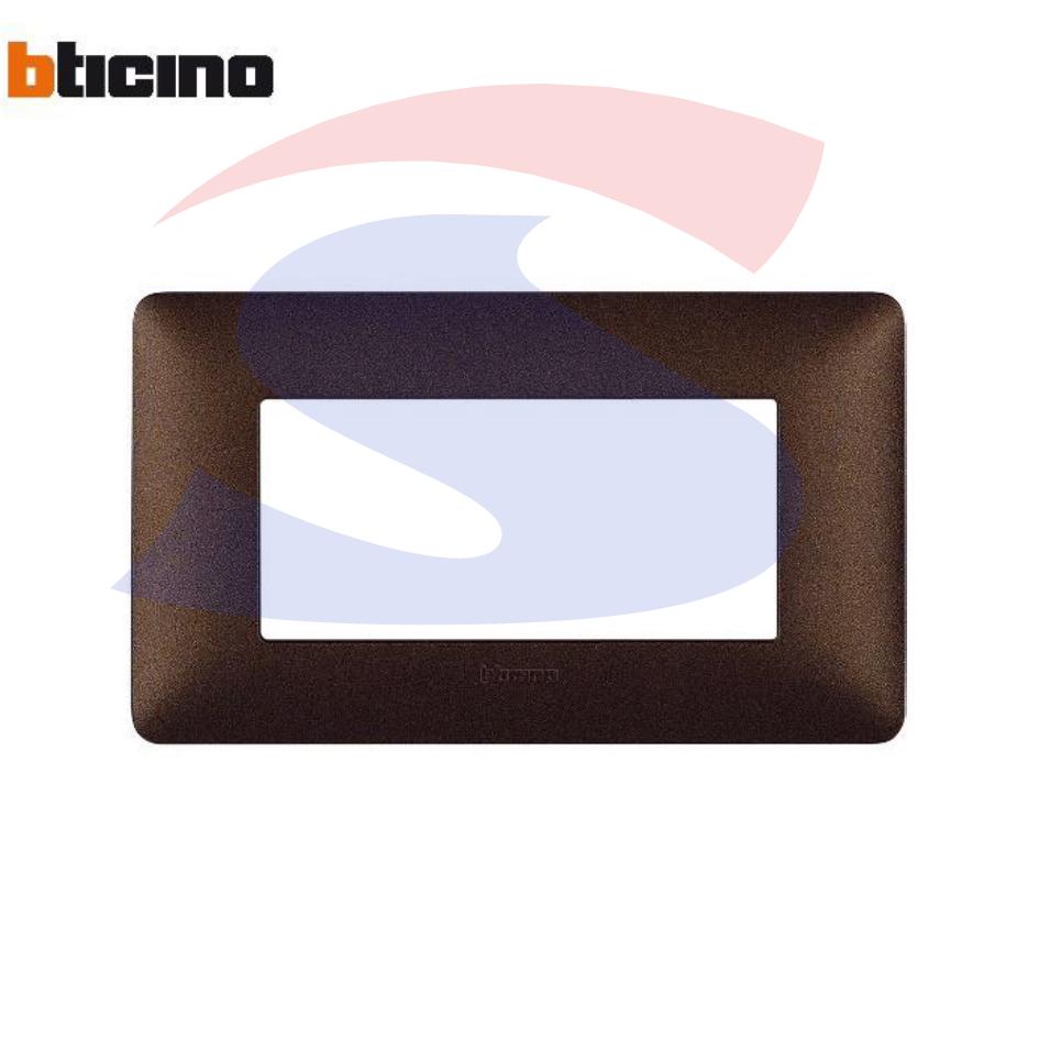 Placca rettangolare 4 posti colore Marrone caffè serie Matix - BTICINO AM4804TGG